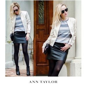 NEW Ann Taylor Cream Perforated jacket